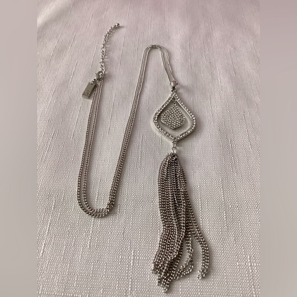 Tassel Silver Tone Necklace Jewelry - Tassel Silver Tone Necklace